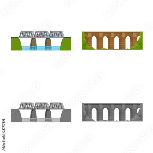 Isolated object of connection and design symbol. Set of connection and side vector icon for stock.