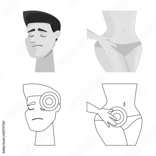 Isolated object of hospital and rendering symbol. Collection of hospital and help stock symbol for web.