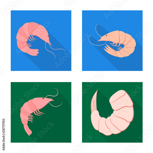Vector design of appetizer and seafood logo. Set of appetizer and ocean stock symbol for web.