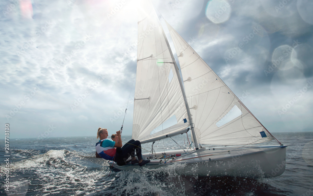 Fototapeta premium Sailing yacht race. Yachting. Sailing regatta.