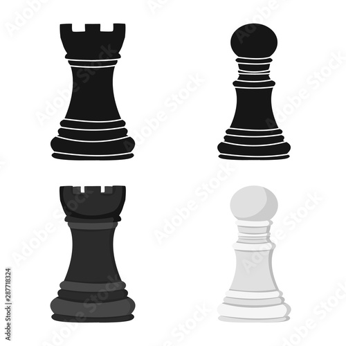 Vector design of checkmate and thin symbol. Collection of checkmate and target vector icon for stock.