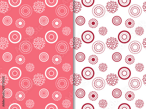 circles, netting and rings Seamless geometric abstract pattern