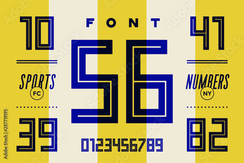 Numbers font. Sport font with numbers and numeric
