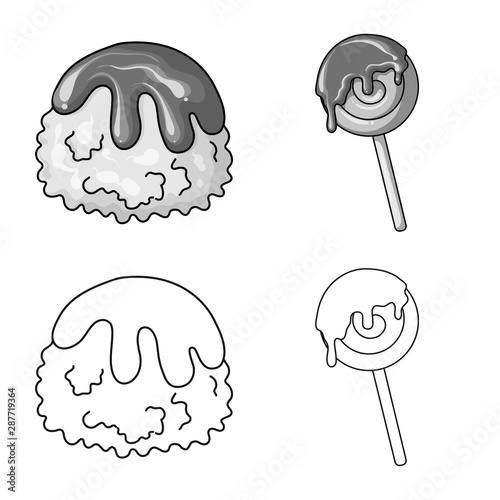 Vector illustration of confectionery and culinary sign. Collection of confectionery and product vector icon for stock.