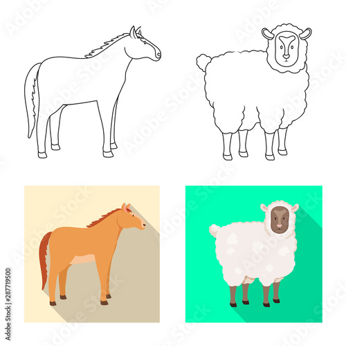 Isolated object of breeding and kitchen symbol. Set of breeding and organic stock vector illustration.