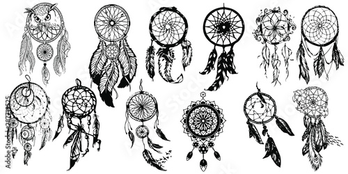 Dreamcatcher. Hand drawn collection. Vector
