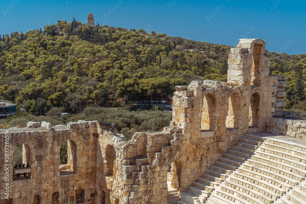 closeup of ancient greek ruins
