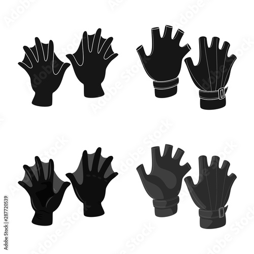 Vector illustration of silhouette and safety symbol. Set of silhouette and comfort vector icon for stock.