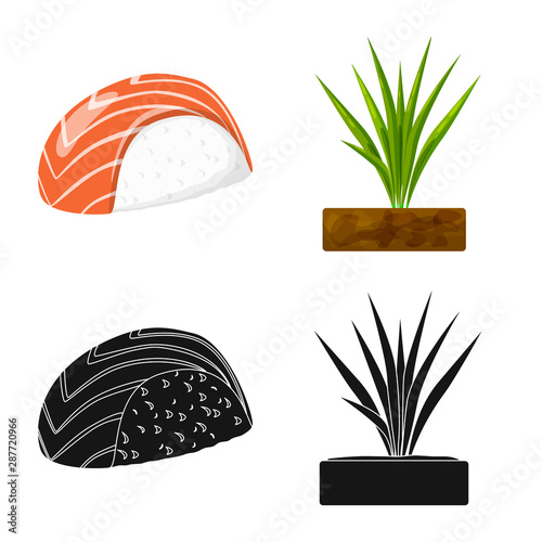 Vector design of crop and ecological sign. Collection of crop and cooking stock symbol for web.