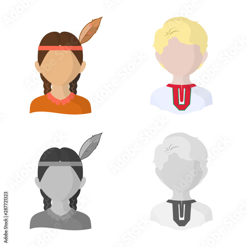 Isolated object of imitator and resident sign. Set of imitator and culture stock vector illustration.