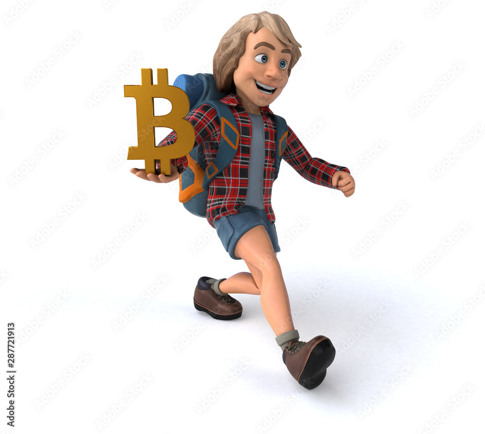 Fun backpacker cartoon guy Fun backpacker cartoon guy