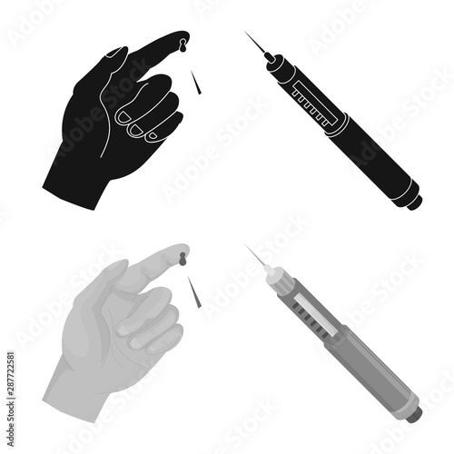 Vector design of diet and treatment icon. Collection of diet and medicine stock symbol for web.