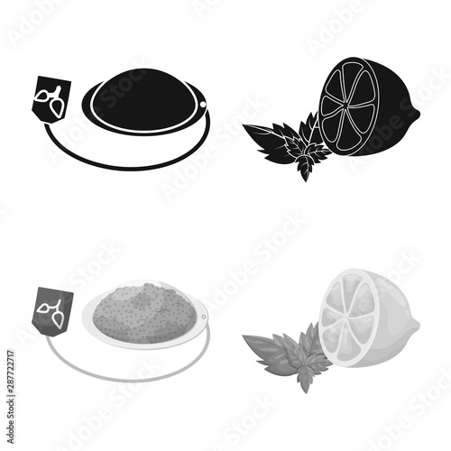 Vector illustration of healthy and floral icon. Set of healthy and gradient stock symbol for web.