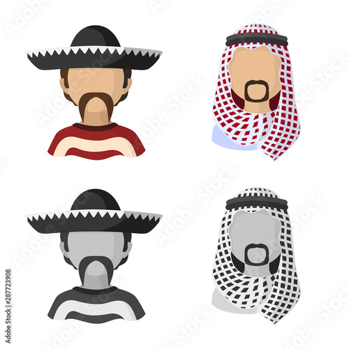 Vector illustration of imitator and resident logo. Collection of imitator and culture stock symbol for web.