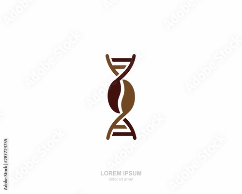 DNA coffee Logo vector design template
