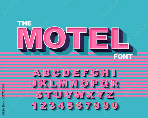 80 s retro alphabet font. Vintage Alphabet vector 80 s, 90 s Old style graphic.