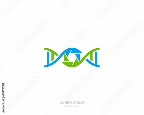 DNA camera Logo vector design template