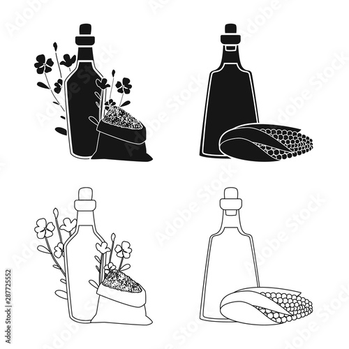 Vector illustration of healthy and vegetable sign. Set of healthy and agriculture vector icon for stock.