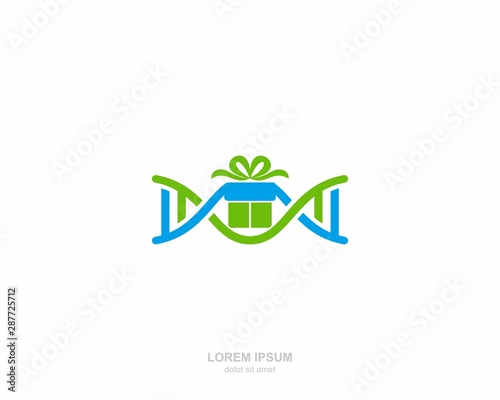DNA gift Logo vector design template