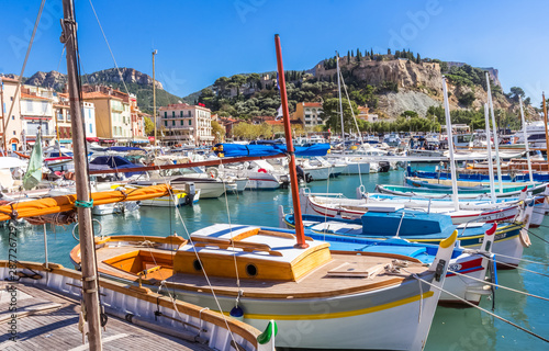 boats in harbor, Cassis, France  photo