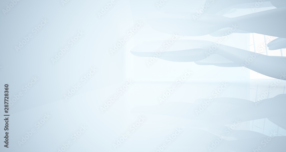 Fototapeta premium White smooth abstract architectural background. 3D illustration and rendering