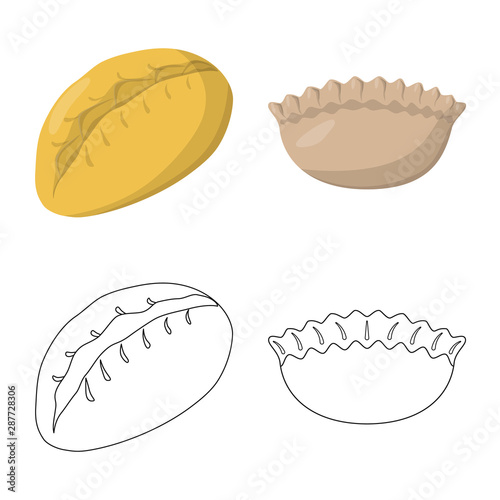 Vector design of products and cooking icon. Collection of products and appetizer vector icon for stock.