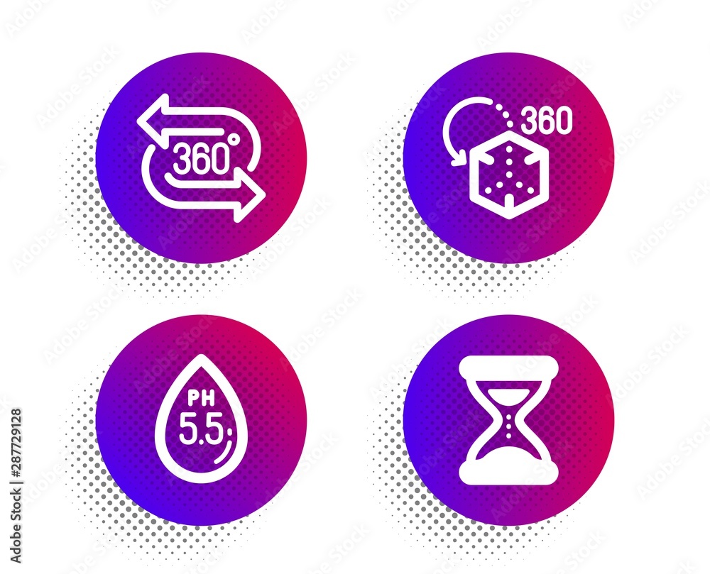 Ph neutral, Augmented reality and 360 degree icons simple set. Halftone