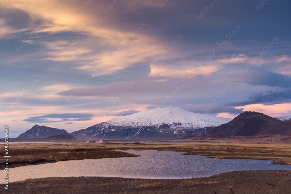 Views of the glacier Snaefellsjökull in Iceland