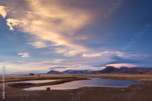 Views of the glacier Snaefellsjökull in Iceland