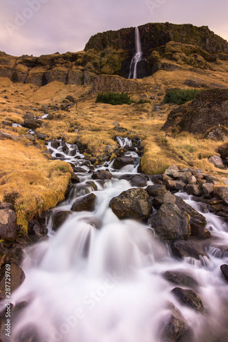Waterfall of Bjarnarfoss in Iceland