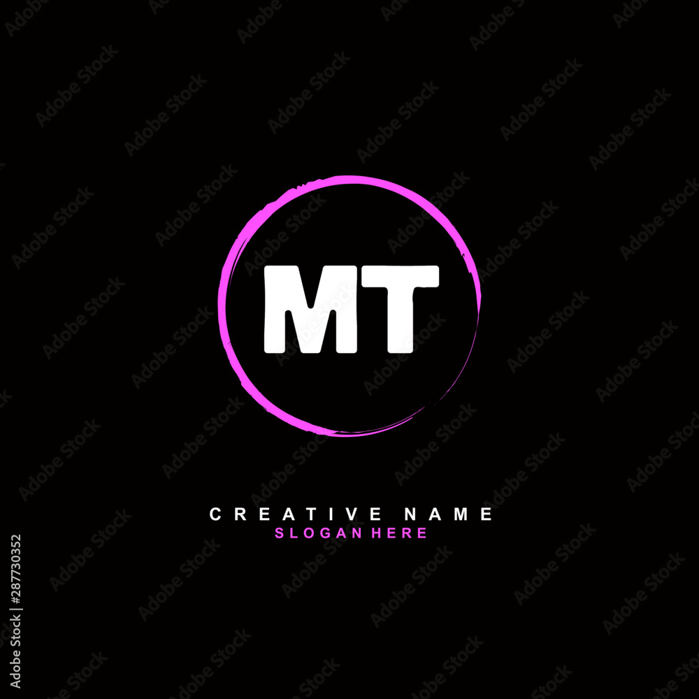 Obraz premium M T MT Initial logo template vector. Letter logo concept with background template.