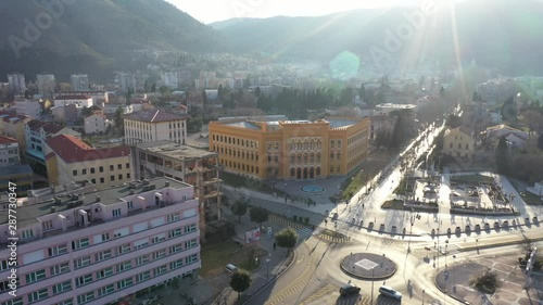 Drone fly above Mostar, Bosnia and Herzegovina, February 2019