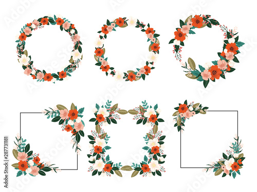 Set of floral branch