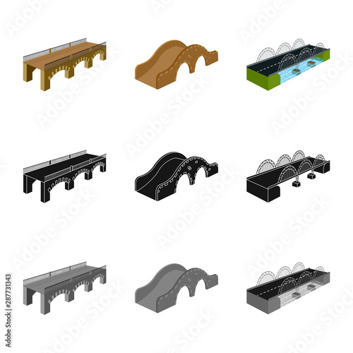 Vector illustration of connection and design icon. Set of connection and side vector icon for stock.