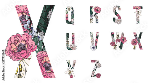 Floral alphabets collection