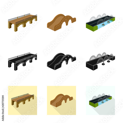 Vector illustration of connection and design icon. Set of connection and side stock vector illustration.