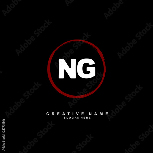 N G NG Initial logo template vector. Letter logo concept with background template.