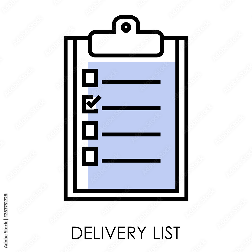 Delivery list isolated icon, logistics and transportation, notepad Delivery list isolated icon, logistics and transportation, notepad