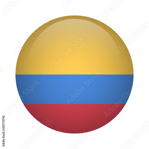 Columbian round flag icon