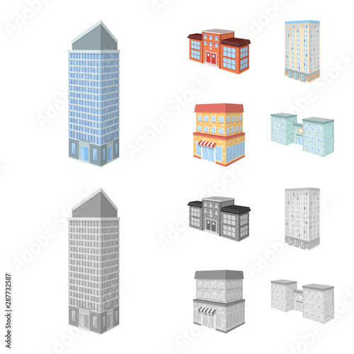Vector design of construction and building sign. Collection of construction and estate stock vector illustration.