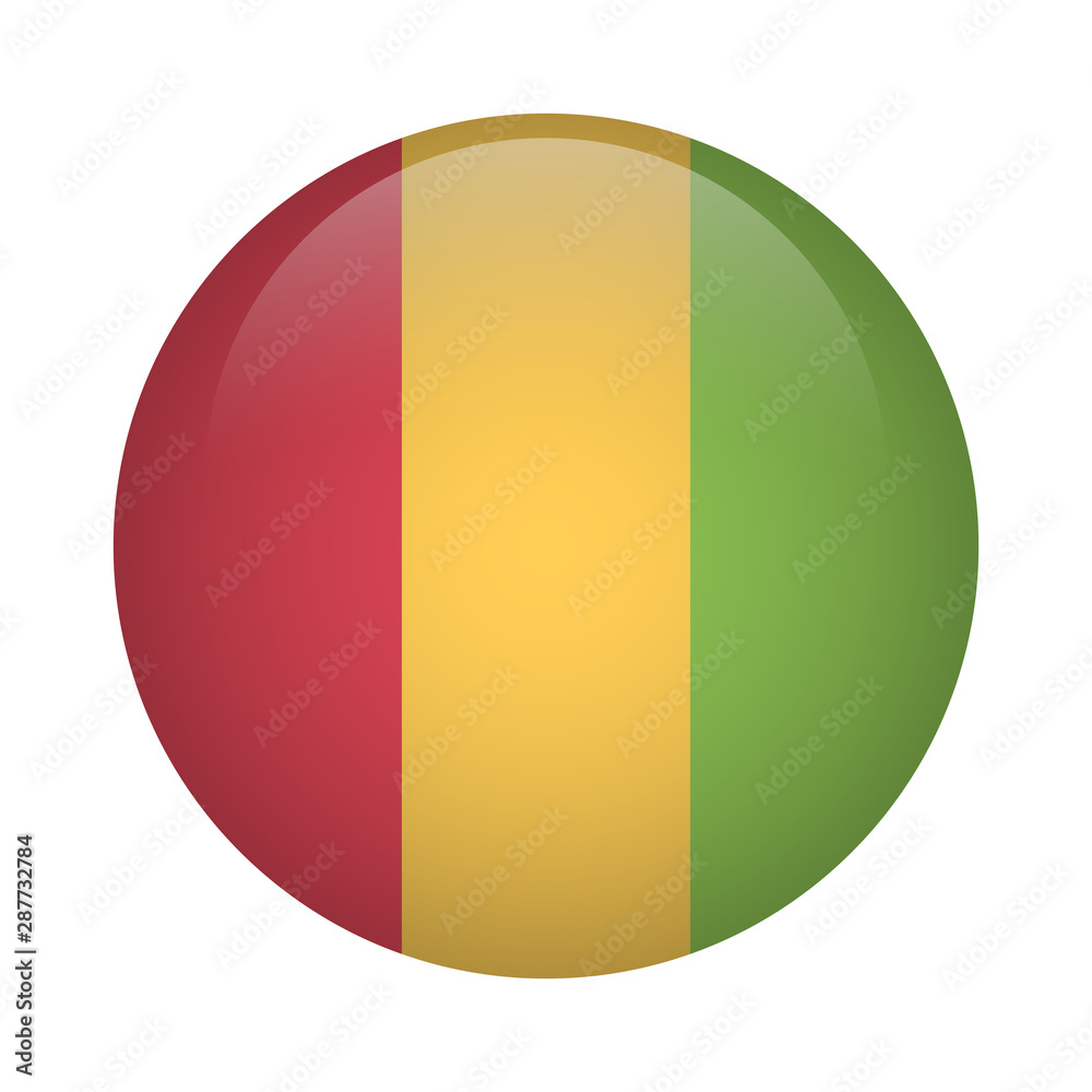 Fototapeta premium Round flag icon - Guinea