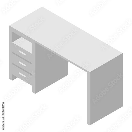 Desktop table icon. Isometric of desktop table vector icon for web design isolated on white background