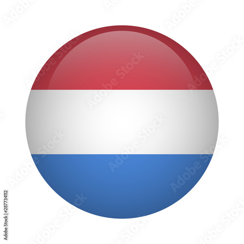 Round flag - Luxemburg