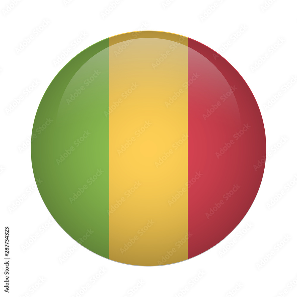 Fototapeta premium Round flag icon - Mali