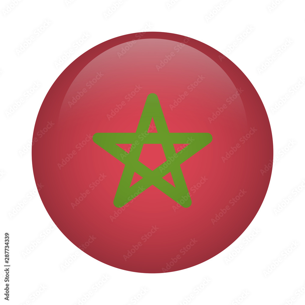 Round flag icon - Morocco