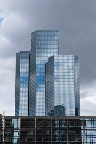 Detail of a modern glass building in Paris  France