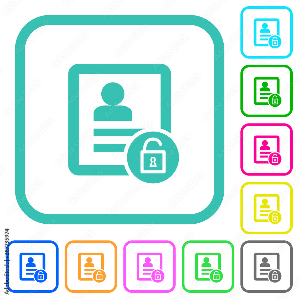 Unlock contact vivid colored flat icons Unlock contact vivid colored flat icons