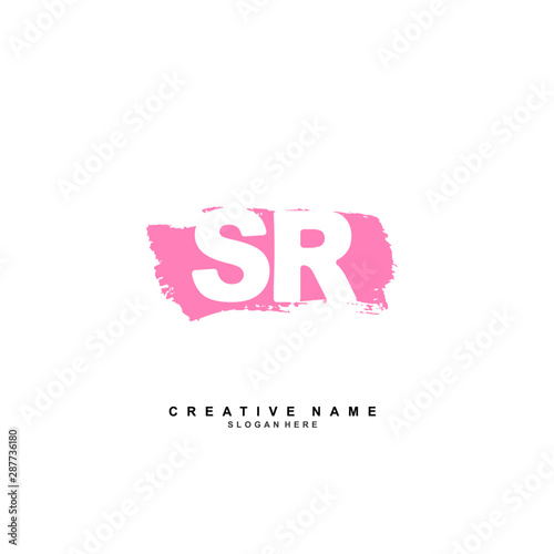 S R SR Initial logo template vector. Letter logo concept with background template.