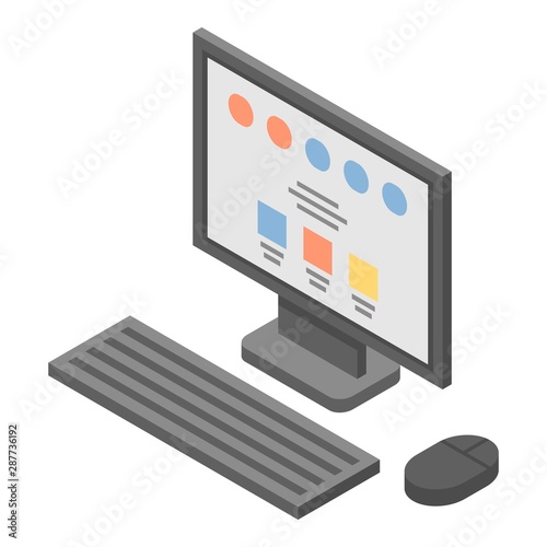 Computer milk factory icon. Isometric of computer milk factory vector icon for web design isolated on white background