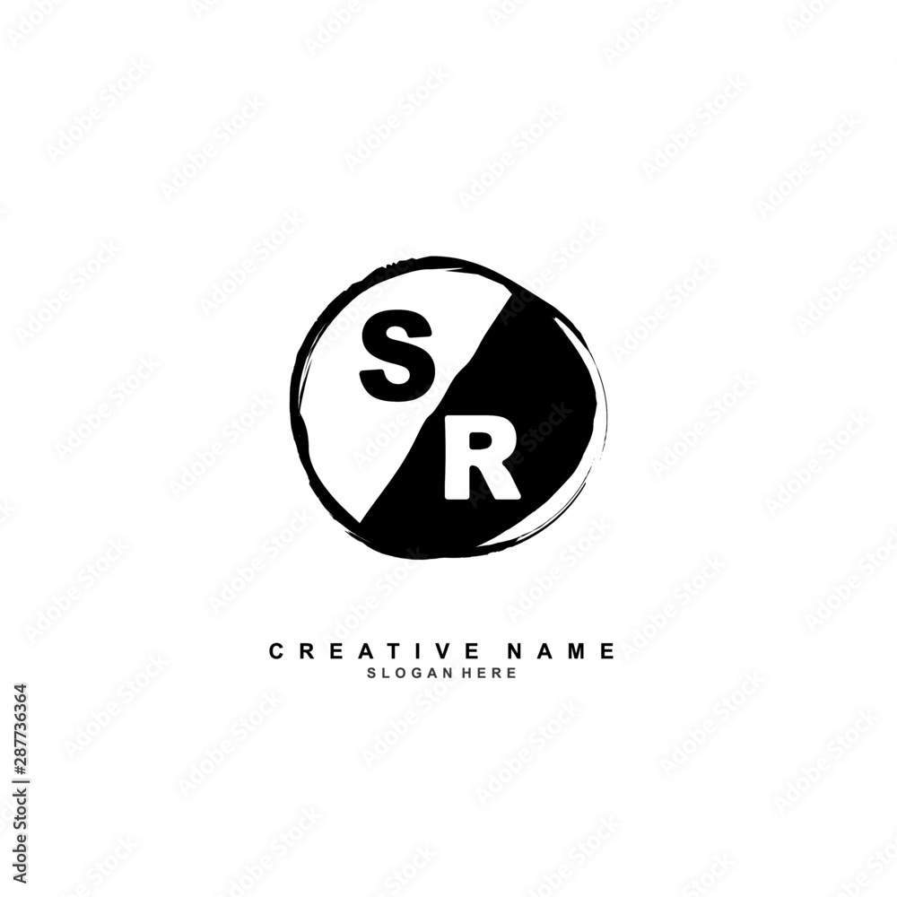 S R SR Initial logo template vector. Letter logo concept with background template. S R SR Initial logo template vector. Letter logo concept with background template.